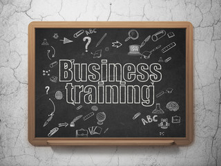 Education concept: Business Training on School Board background