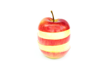 Apple made of different slices. Isolated