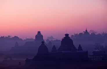 Sunset time in Mrauk U Archaeological Zone, Myanmar