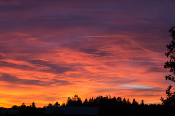 Fototapeta premium Skye on evening fire