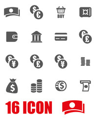 Vector grey money icon set