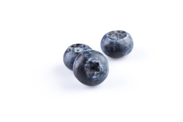 Blueberries on white background