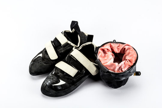Boulder-/Kletterschuhe und Chalkbag
