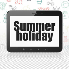 Travel concept: Tablet Computer with Summer Holiday on display