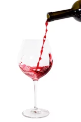 Fotobehang Red wine pouring into wine glass © eaglem