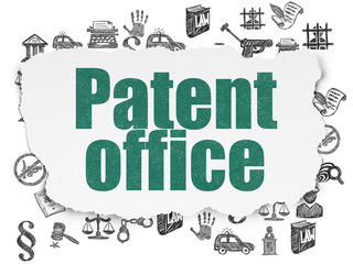 Law concept: Patent Office on Torn Paper background