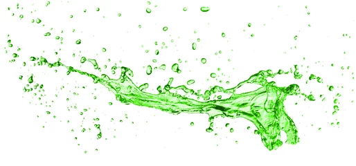 Crédence de cuisine en verre imprimé Jus green juice splash on white background