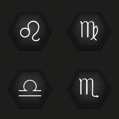 Vector modern sings of the zodiac  icons set 