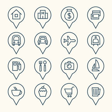 Map Pointers Icon Set