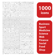 1000 icons set - obrazy, fototapety, plakaty