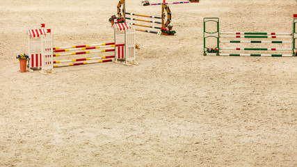 Equitation. Obstacle for jumping horses.