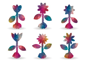 set poly flower designs