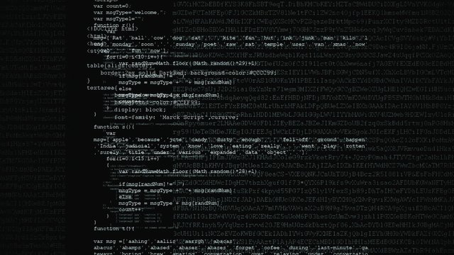 Camera move through pieces of software source code