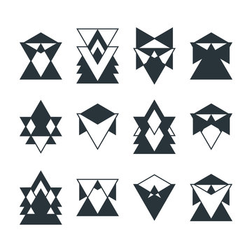 Set of trendy geometric shapes. Religion, philosophy, spirituali