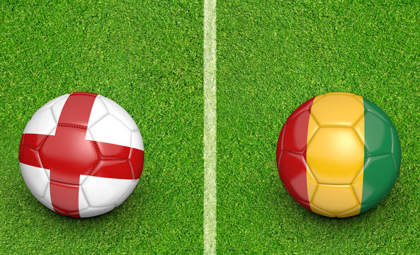 Team balls for England vs Guinea soccer tournament match