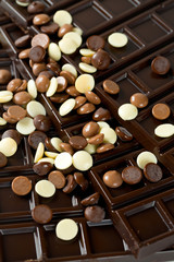 white, milk and dark chocolate