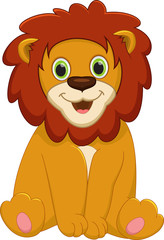 Obraz premium Cute baby lion cartoon