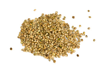 hemp seeds isolated on white