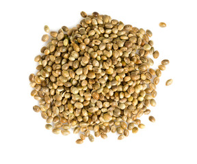 hemp seeds isolated on white