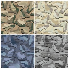 Camouflage Seamless Vector Pattern Set © skunkeye