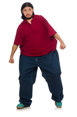 Naklejka premium Overweight man isolated on the white