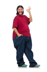 Naklejka premium Overweight man isolated on the white