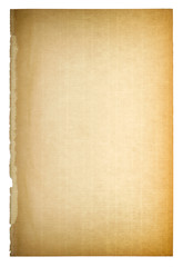 Used paper page texture. Vintage cardboard vignette