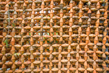 Texture of brown pots