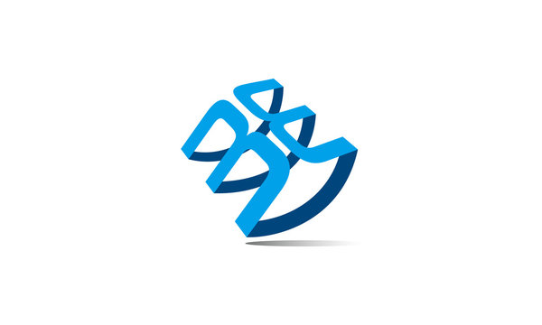 illustration letter logo combination from letter M and W or 3 and E logo design concept