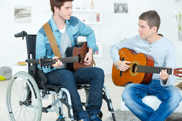 Handicapped guitarist