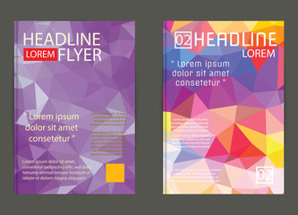 Abstract Triangle Geometric Vector Brochure Template. Flyer Layo
