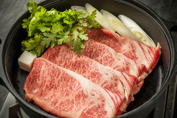 高級和牛ですき焼き Sukiyaki of high-quality Japane beef