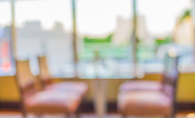 Coffee shop blur background with bokeh image