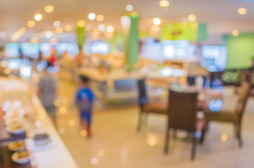 Coffee shop blur background with bokeh image
