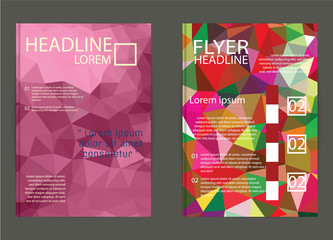 Abstract Triangle Geometric Vector Brochure Template. Flyer Layo