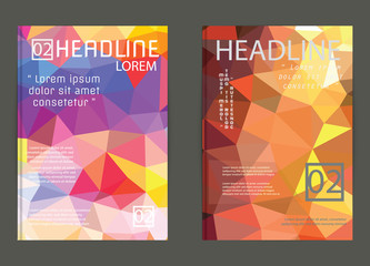 modern brochure cover and letterhead template low polygon geomet