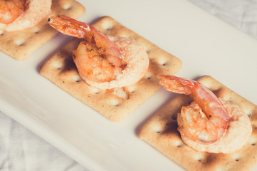 Appetizer with shrimp and caviar