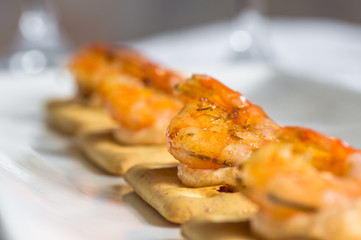 Appetizer with shrimp and caviar