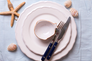 Summer table setting in nautical style © daffodilred
