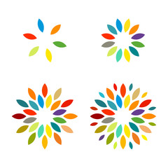Colorful Sun Flower Star Firework Icon Template