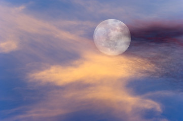 Naklejka na ściany i meble Moon Clouds Skies