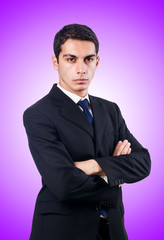 Handsome businessman isolated on white