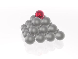 Red and grey spheres