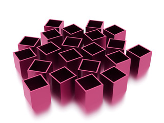 Abstract cubes background rendered