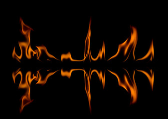 Fire on black background