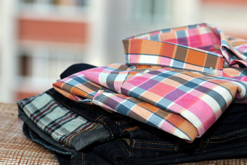 Set jeans belt shirt