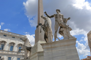 Naklejka premium Detail of obelisk in Piazza del Quirinale in Rome