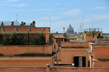 Fototapeta premium View on roof and dome St. Peter's Basilica. Rome