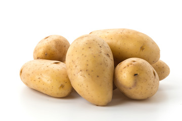 fresh potato on white background