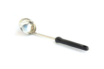 Kitchen Tools. steel ladle on white background